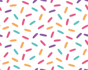 Colorful Sprinkles Seamless Pattern: Festive, Fun, and Decorative Vector Background.