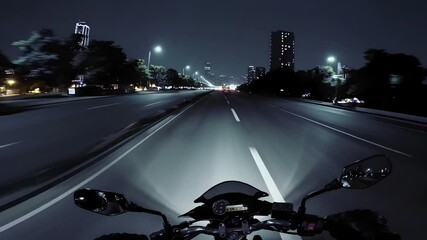 Midnight Ride Through City Streets: A Lonely Journey Awaiting Adventure