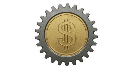 Isolated Cog Wheel Money Dollar Symbol