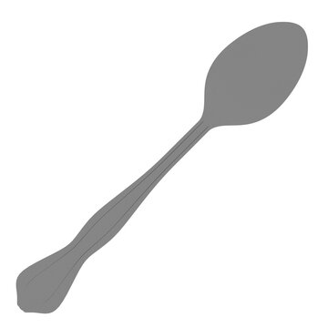 3d render dining tablespoon cutlery utensil with transparent background