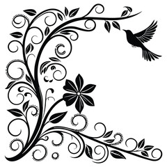 Vintage Ornamental Frame Silhouette Vector