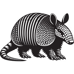 Armor of Nature: A Distinctive Collection of Armadillo Vector Silhouettes Showcasing the Unique Shape, Protective Shell, and Quiet Charm of This Fascinating Burrowing Mammal