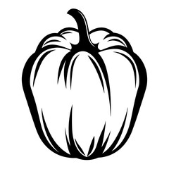 Stylized black and white pumpkin illustration suitable for digital art projects