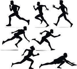 Silhouette Collection of Runners in Various Poses