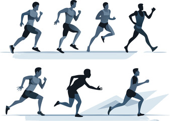 Male Runner Sprints in Different Stages of a Race