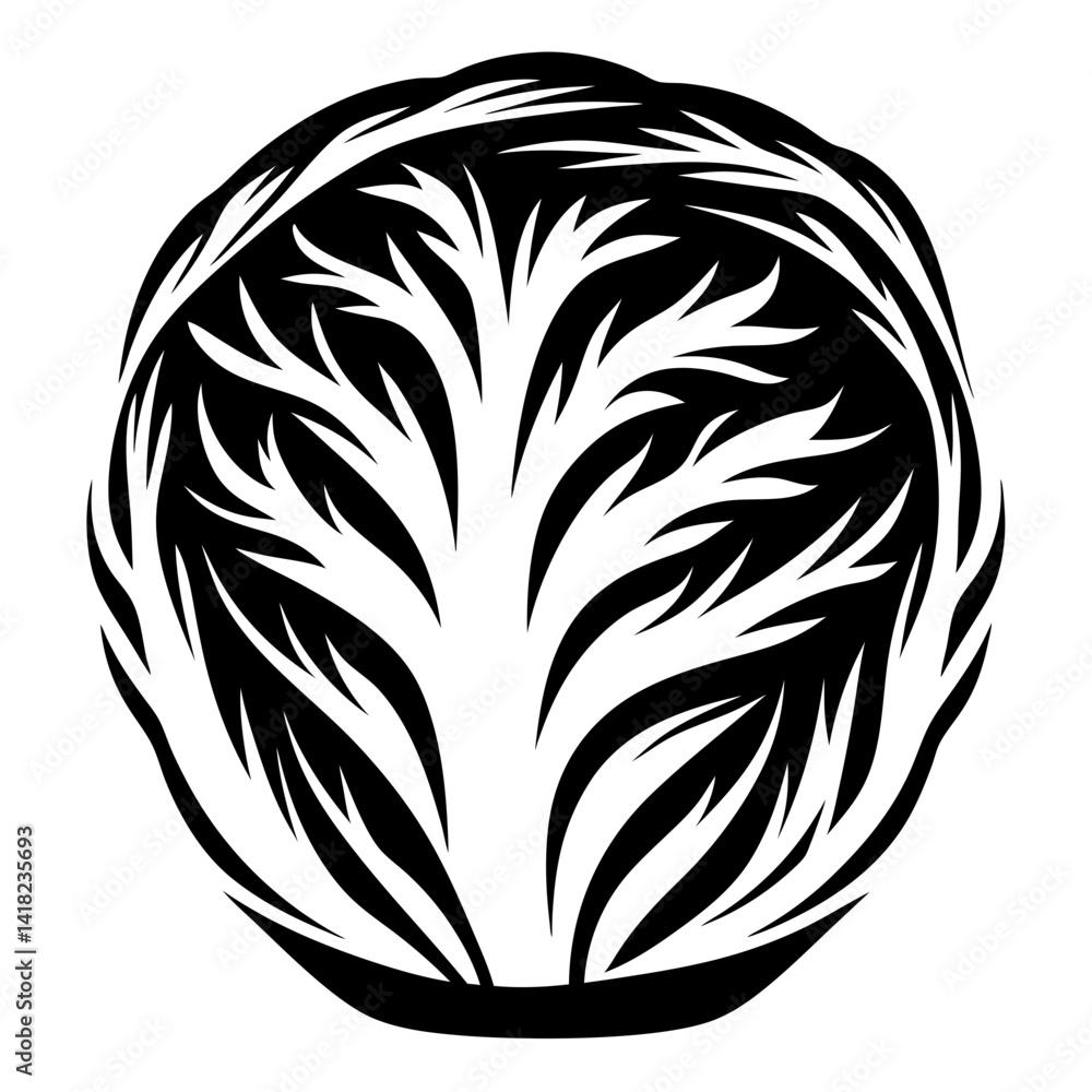 Poster abstract black and white circular design featuring dynamic linear elements