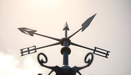 close up of a weather vane with arrows