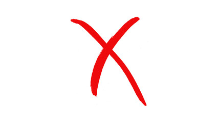 Hand-drawn red cross marker. Grunge red x sign. Red cross marker png.  © Rubel