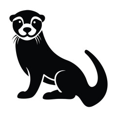 Cute Otter Vector Art – Minimalist White Background Illustration