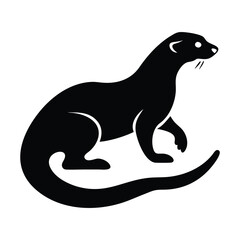 Cute Otter Vector Art – Minimalist White Background Illustration