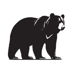 Moon Bear Mystique: A Powerful Collection of Asiatic Black Bear Vector Silhouettes Highlighting the Strength, Grace, and Iconic Crescent Mark of This Enigmatic Forest Dweller
