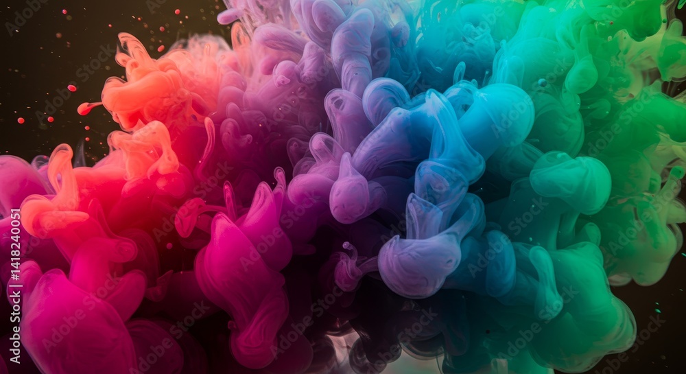 Poster vibrant color burst abstract - a mesmerizing abstract featuring a vibrant explosion of rainbow color