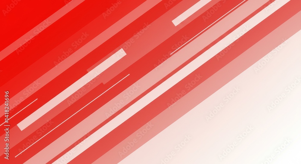 Poster red and white abstract stripes - dynamic abstract background with diagonal red and white stripes. pe