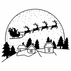 winter landscape with houses