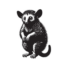 Mystery of Madagascar: A Fascinating Collection of Aye-Aye Vector Silhouettes Showcasing the Unique Form, Elusive Nature, and Nocturnal Charm of This Enigmatic Primate Species