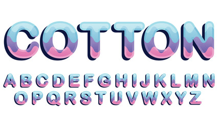 colorful 3d rounded cartoon cotton candy style font