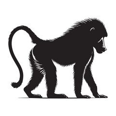 Lords of the Cliffs: A Dynamic Collection of Baboon Vector Silhouettes Showcasing the Power, Social Bonds, and Rugged Beauty of These Intelligent African Primates in Motion
