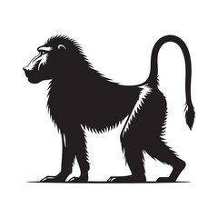 Lords of the Cliffs: A Dynamic Collection of Baboon Vector Silhouettes Showcasing the Power, Social Bonds, and Rugged Beauty of These Intelligent African Primates in Motion