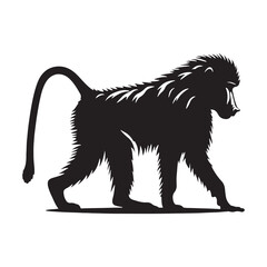 Lords of the Cliffs: A Dynamic Collection of Baboon Vector Silhouettes Showcasing the Power, Social Bonds, and Rugged Beauty of These Intelligent African Primates in Motion