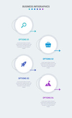 Vertical progress bar featuring 4 arrow-shaped elements, symbolizing the four stages of business strategy and progression. Clean timeline infographic design template. Vector for mobile presentation.