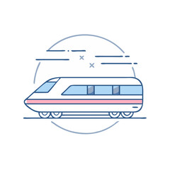 Obraz premium High-speed train icon for modern transportation.