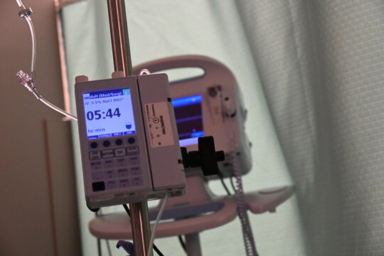 IV and medical equipment and monitor,
