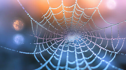 Dewdrop Spiderweb in Soft Colors