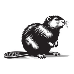 Architects of the Wild: A Remarkable Collection of Beaver Vector Silhouettes Showcasing the Industrious Spirit, Unique Form, and Nature-Building Instincts of This Iconic Woodland Engineer