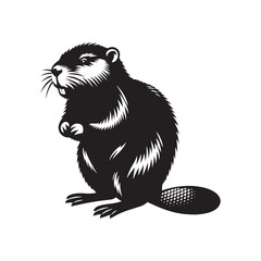 Architects of the Wild: A Remarkable Collection of Beaver Vector Silhouettes Showcasing the Industrious Spirit, Unique Form, and Nature-Building Instincts of This Iconic Woodland Engineer