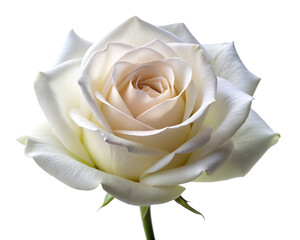 Single white rose in full bloom