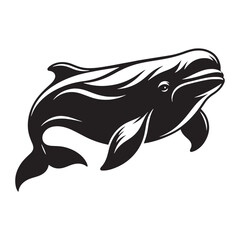 Voices of the Deep: A Graceful Collection of Beluga Whale Vector Silhouettes Celebrating the Elegance, Intelligence, and Arctic Beauty of This Iconic White Marine Mammal