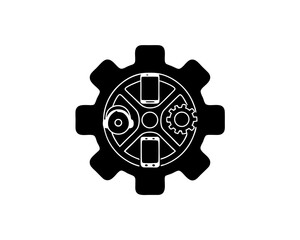 creative details Tech gear icon Vector Illustration