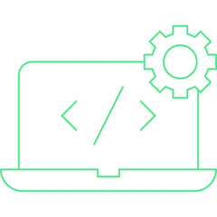 Custom Coding icon single vector illustration