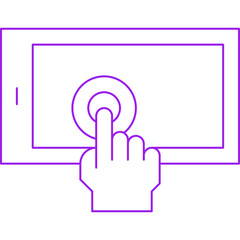 Touchscreen Technology icon single vector illustration