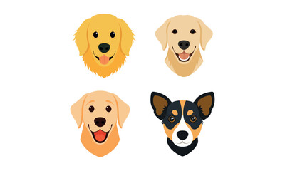 Obraz premium Portrait photo of an adorable mongrel dog face set isolated on white beackground