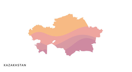 Obraz premium Abstract Kazakhstan Map with Gradient Colors 