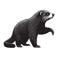 Whiskers of the Canopy: A Captivating Collection of Binturong Vector Silhouettes Showcasing the Mysterious Charm, Arboreal Grace, and Unique Form of the Elusive Bearcat