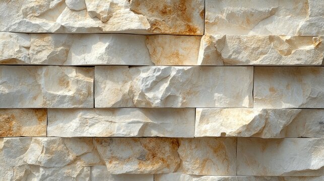 Cream and beige stone wall cladding showing irregular rectangular pieces.