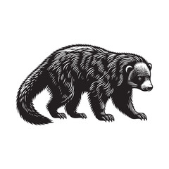 Whiskers of the Canopy: A Captivating Collection of Binturong Vector Silhouettes Showcasing the Mysterious Charm, Arboreal Grace, and Unique Form of the Elusive Bearcat