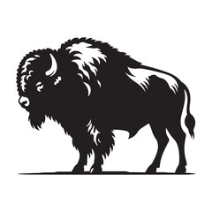 Thunder on the Plains: A Bold Collection of Bison Vector Silhouettes Capturing the Strength, Spirit, and Iconic Presence of This Majestic North American Grassland Giant