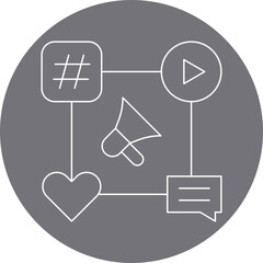 Social Media Campaign icon single vector illustration