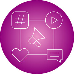 Fototapeta premium Social Media Campaign icon single vector illustration