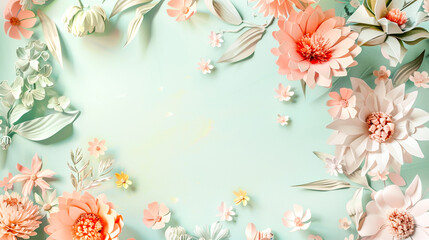 Top view rose flowers frame decoration copy space on wooden white background