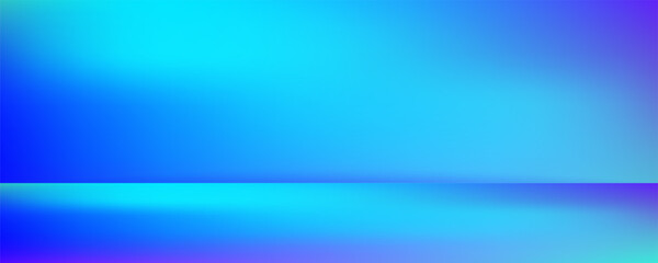 Blue-green gradient studio room, abstract background pattern, walls and floor reflect neon lights, dark tones and feel speed of digital technology connected blue-green background. Future technology.