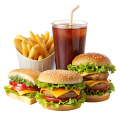 hamburger and fries