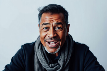 Fototapeta premium Happy Mature Man Smiling Close-up Portrait