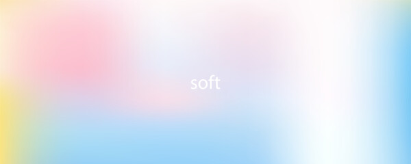 Abstract cirrus clouds. Light blue, pink color vector banner. Pastel gradient sky pattern. Blurred light fuzz colorful gradient background. Pastel smooth mesh shapes.