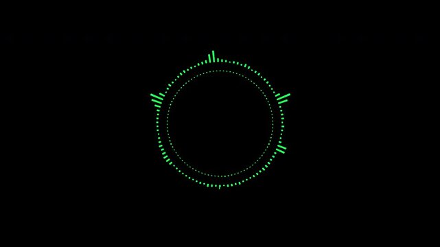 Abstract circular animation of colorful sound wave circle equalizer. Animation. Audio spectrum simulation for music, computer calculating, futuristic, ads, animation.