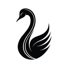 Fototapeta premium swan silhouette vector