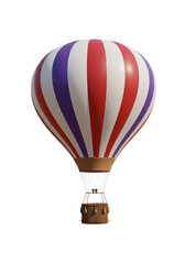 Fototapeta premium Colorful hot air balloon on a transparent background 